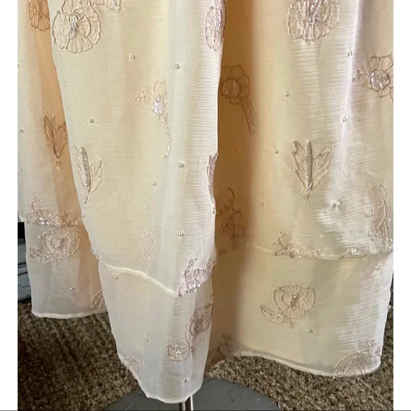 Anthropologie Forever That Girl Sequined Strapless Tiered Midi Dress NWT L